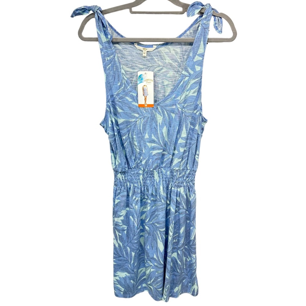 HAWAIIAN Tropic Apparel Swim Coverup Size M Blue Gathered Waist Dress